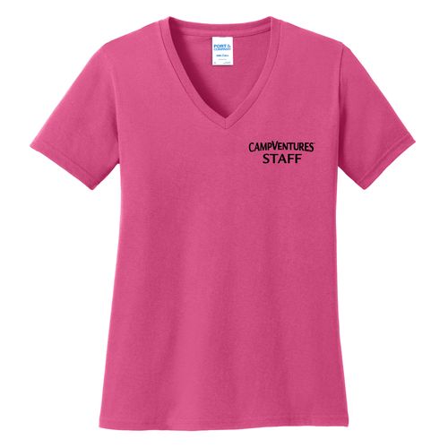 CampVentures Women's V-Neck Staff T-Shirt - Black Imprint (KA-LPC54V-CVSTF-B) image thumbnail