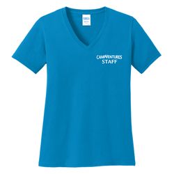 Image of CampVentures Women's V-Neck Staff T-Shirt - White Imprint (KA-LPC54V-CVSTF-W)
