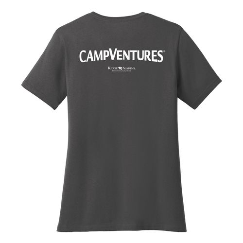 CampVentures Women's V-Neck Staff T-Shirt - White Imprint (KA-LPC54V-CVSTF-W) image thumbnail