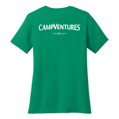 CampVentures Women's V-Neck Staff T-Shirt - White Imprint (KA-LPC54V-CVSTF-W) image thumbnail