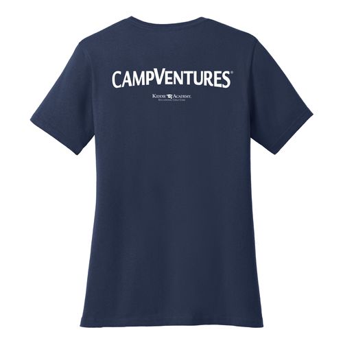 CampVentures Women's V-Neck Staff T-Shirt - White Imprint (KA-LPC54V-CVSTF-W) image thumbnail