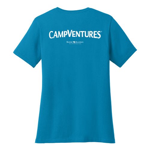 CampVentures Women's V-Neck Staff T-Shirt - White Imprint (KA-LPC54V-CVSTF-W) image thumbnail