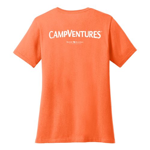 CampVentures Women's V-Neck Staff T-Shirt - White Imprint (KA-LPC54V-CVSTF-W) image thumbnail