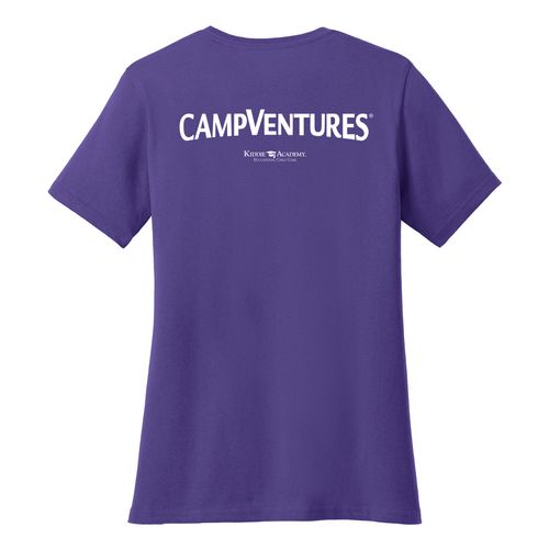CampVentures Women's V-Neck Staff T-Shirt - White Imprint (KA-LPC54V-CVSTF-W) image thumbnail