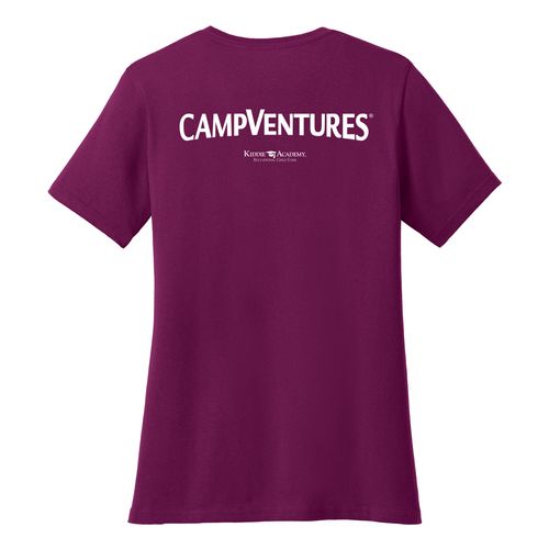CampVentures Women's V-Neck Staff T-Shirt - White Imprint (KA-LPC54V-CVSTF-W) image thumbnail