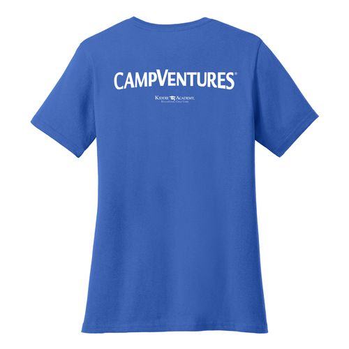 CampVentures Women's V-Neck Staff T-Shirt - White Imprint (KA-LPC54V-CVSTF-W) image thumbnail