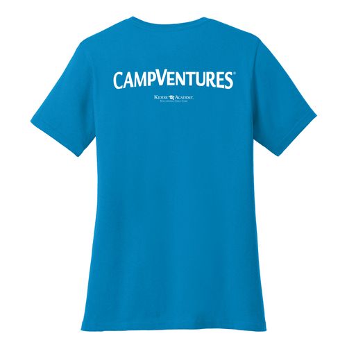 CampVentures Women's V-Neck Staff T-Shirt - White Imprint (KA-LPC54V-CVSTF-W) image thumbnail