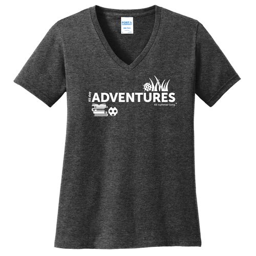 CampVentures Women's V-Neck T-Shirt - White Imprint (KA-LPC54V-CV-W) image thumbnail