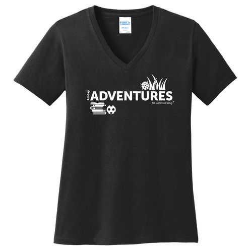 CampVentures Women's V-Neck T-Shirt - White Imprint (KA-LPC54V-CV-W) image thumbnail