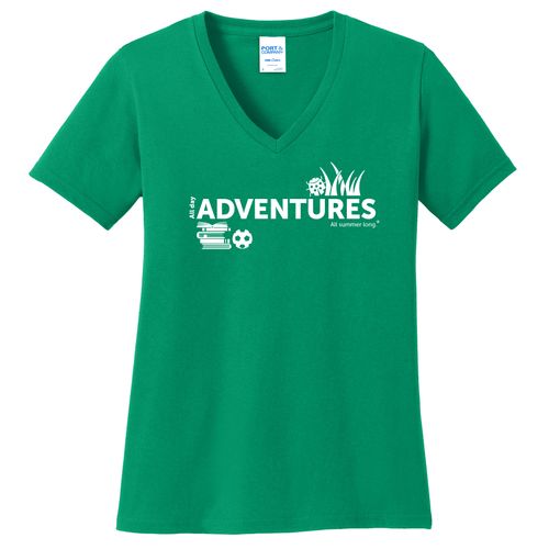 CampVentures Women's V-Neck T-Shirt - White Imprint (KA-LPC54V-CV-W) image thumbnail