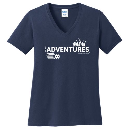 CampVentures Women's V-Neck T-Shirt - White Imprint (KA-LPC54V-CV-W) image thumbnail