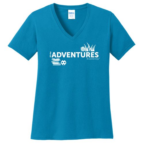 CampVentures Women's V-Neck T-Shirt - White Imprint (KA-LPC54V-CV-W) image thumbnail