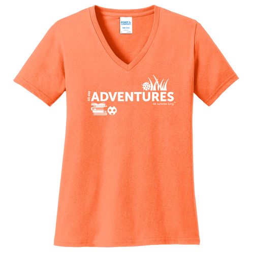 CampVentures Women's V-Neck T-Shirt - White Imprint (KA-LPC54V-CV-W) image thumbnail