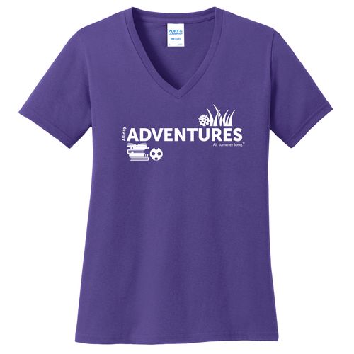 CampVentures Women's V-Neck T-Shirt - White Imprint (KA-LPC54V-CV-W) image thumbnail