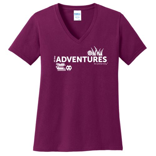 CampVentures Women's V-Neck T-Shirt - White Imprint (KA-LPC54V-CV-W) image thumbnail