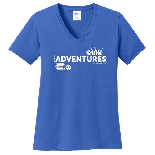 CampVentures Women's V-Neck T-Shirt - White Imprint (KA-LPC54V-CV-W) image thumbnail