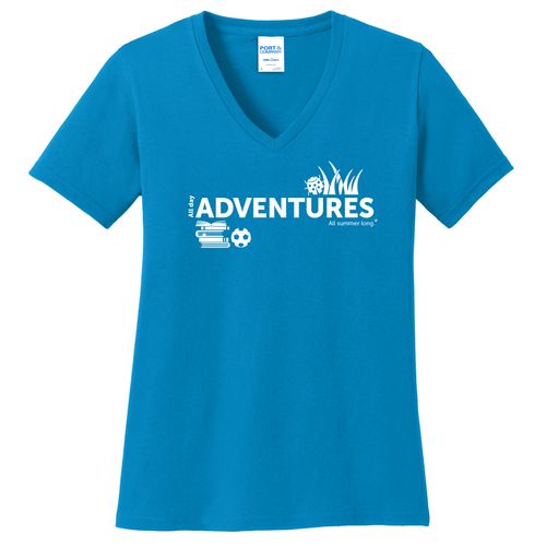 CampVentures Women's V-Neck T-Shirt - White Imprint (KA-LPC54V-CV-W) image thumbnail
