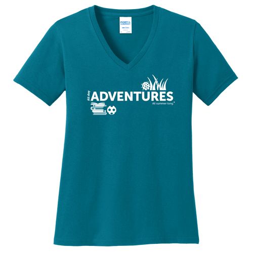 CampVentures Women's V-Neck T-Shirt - White Imprint (KA-LPC54V-CV-W) image thumbnail