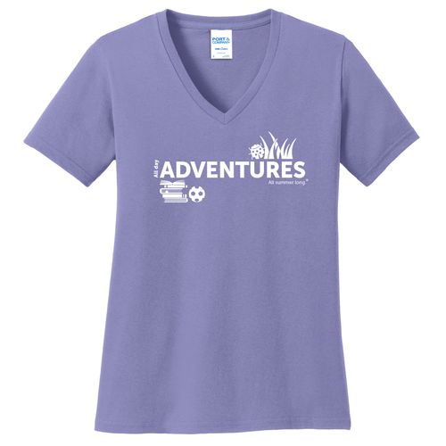 CampVentures Women's V-Neck T-Shirt - White Imprint (KA-LPC54V-CV-W) image thumbnail