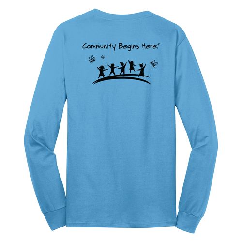 Community Begins Here Adult Long Sleeve T-Shirt - Black Imprint (KA-PC54LS-COMM-B) image thumbnail