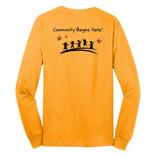 Community Begins Here Adult Long Sleeve T-Shirt - Black Imprint (KA-PC54LS-COMM-B) image thumbnail