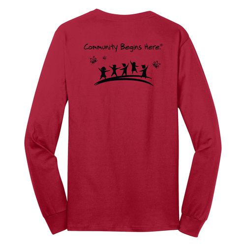 Community Begins Here Adult Long Sleeve T-Shirt - Black Imprint (KA-PC54LS-COMM-B) image thumbnail