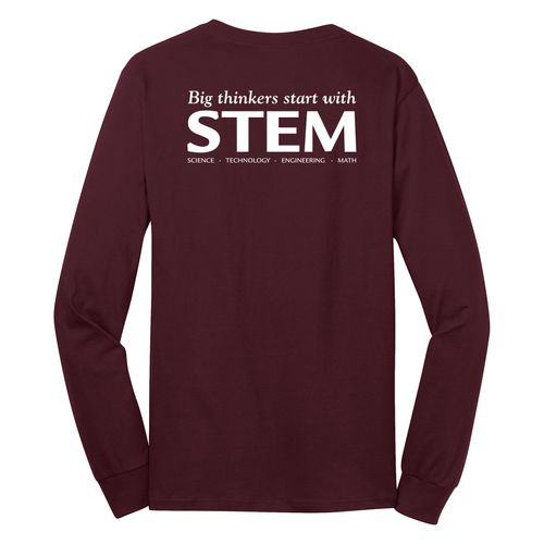 STEM Adult Long Sleeve T-Shirt - White Imprint (KA-PC54LS-STEM-W) image thumbnail