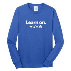 Image of Learn On. Adult Long Sleeve T-Shirt - White Imprint (KA-PC54LS-LEARN-W)