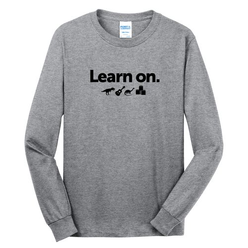 Learn On. Adult Long Sleeve T-Shirt - Black Imprint (KA-PC54LS-LEARN-B) image thumbnail