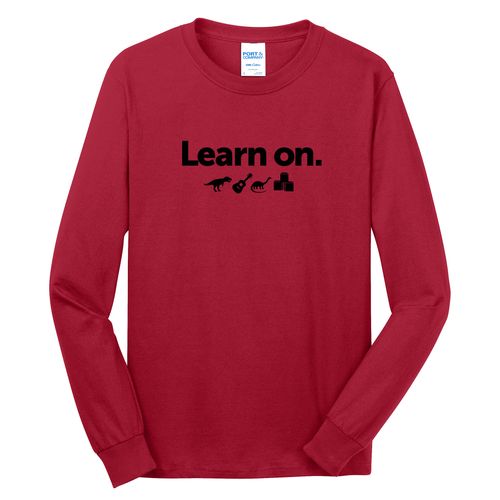 Learn On. Adult Long Sleeve T-Shirt - Black Imprint (KA-PC54LS-LEARN-B) image thumbnail