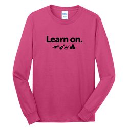 Image of Learn On. Adult Long Sleeve T-Shirt - Black Imprint (KA-PC54LS-LEARN-B)