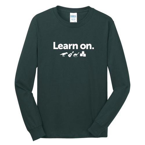 Learn On. Adult Long Sleeve T-Shirt - White Imprint (KA-PC54LS-LEARN-W) image thumbnail
