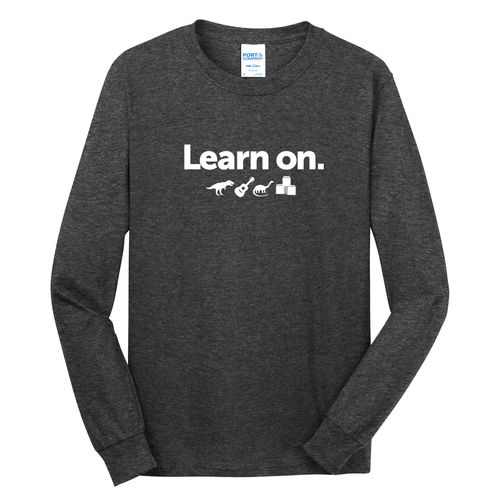 Learn On. Adult Long Sleeve T-Shirt - White Imprint (KA-PC54LS-LEARN-W) image thumbnail