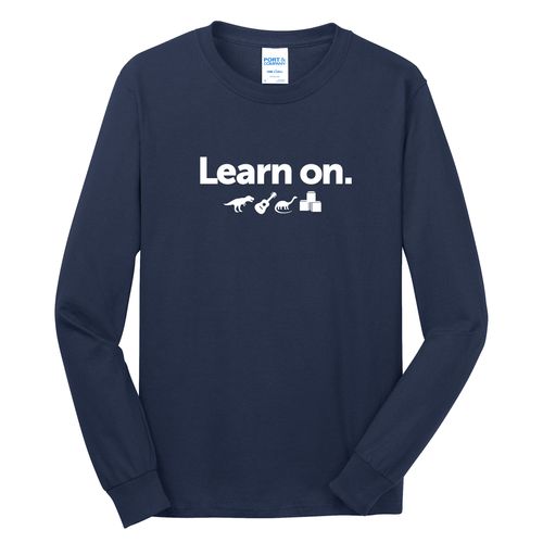 Learn On. Adult Long Sleeve T-Shirt - White Imprint (KA-PC54LS-LEARN-W) image thumbnail