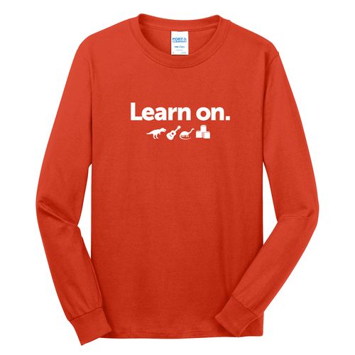 Learn On. Adult Long Sleeve T-Shirt - White Imprint (KA-PC54LS-LEARN-W) image thumbnail