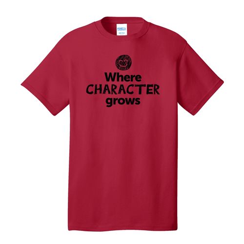 Where CHARACTER Grows EMOJI Adult T-Shirt - Black Imprint (KA-PC54-CHARF-B) image thumbnail