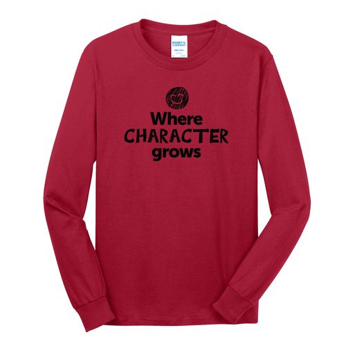 Where CHARACTER Grows EMOJI Adult Long Sleeve T-Shirt - Black Imprint (KA-PC54LS-CHARF-B) image thumbnail