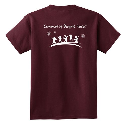 Community Begins Here Youth T-Shirt - White Imprint (KA-PC54Y-COMM-W) image thumbnail