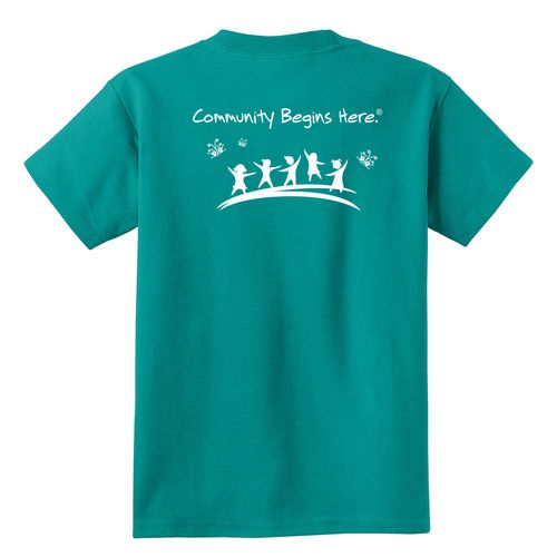 Community Begins Here Youth T-Shirt - White Imprint (KA-PC54Y-COMM-W) image thumbnail