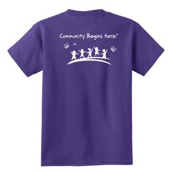 Image of Community Begins Here Youth T-Shirt - White Imprint (KA-PC54Y-COMM-W)