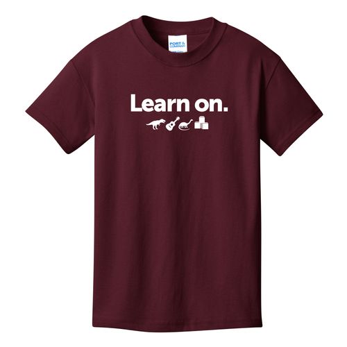 Learn On. Youth T-Shirt - White Imprint (KA-PC54Y-LEARN-W) image thumbnail