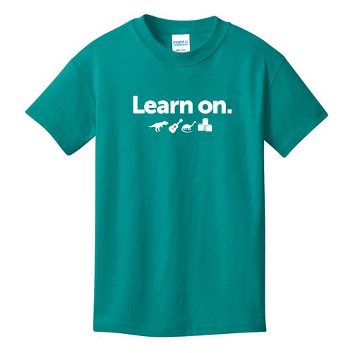 Learn On. Youth T-Shirt - White Imprint (KA-PC54Y-LEARN-W) image thumbnail