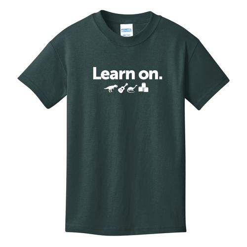 Learn On. Youth T-Shirt - White Imprint (KA-PC54Y-LEARN-W) image thumbnail