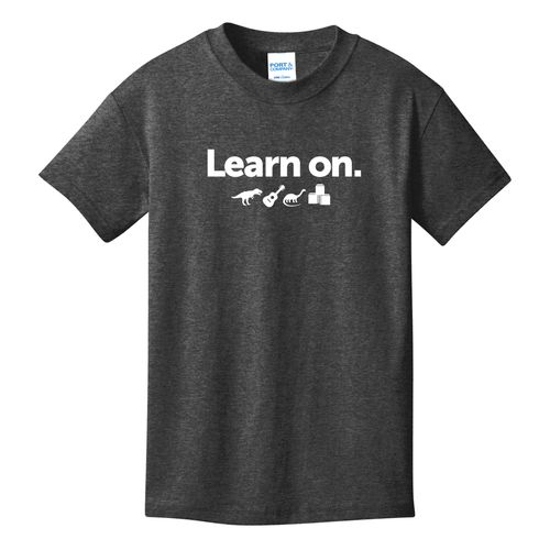 Learn On. Youth T-Shirt - White Imprint (KA-PC54Y-LEARN-W) image thumbnail