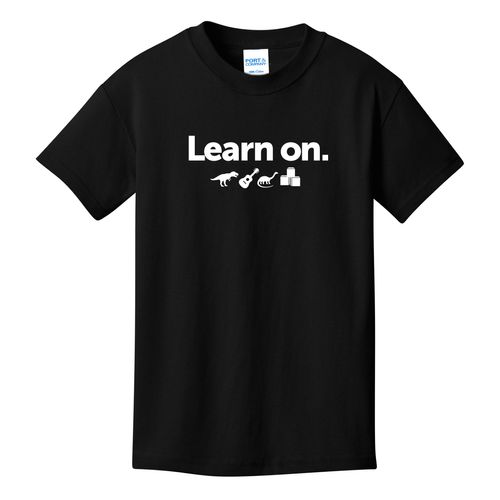 Learn On. Youth T-Shirt - White Imprint (KA-PC54Y-LEARN-W) image thumbnail