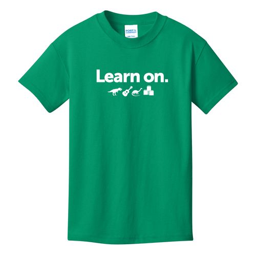 Learn On. Youth T-Shirt - White Imprint (KA-PC54Y-LEARN-W) image thumbnail