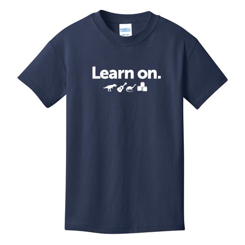Learn On. Youth T-Shirt - White Imprint (KA-PC54Y-LEARN-W) image thumbnail