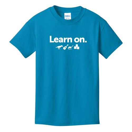 Learn On. Youth T-Shirt - White Imprint (KA-PC54Y-LEARN-W) image thumbnail