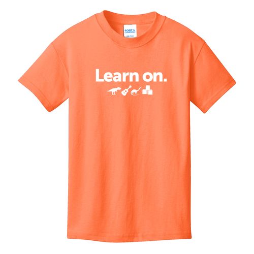 Learn On. Youth T-Shirt - White Imprint (KA-PC54Y-LEARN-W) image thumbnail