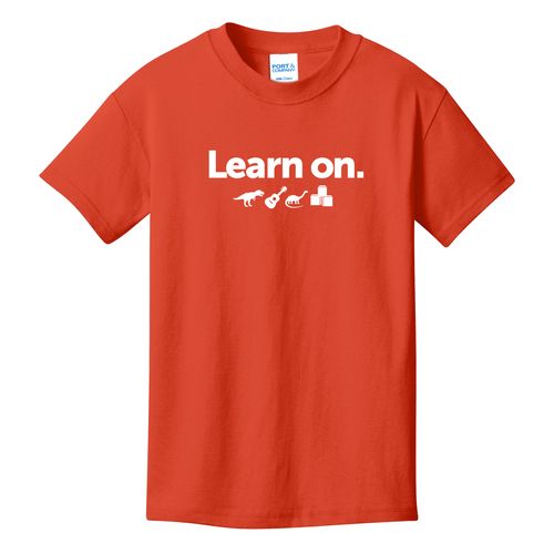 Learn On. Youth T-Shirt - White Imprint (KA-PC54Y-LEARN-W) image thumbnail